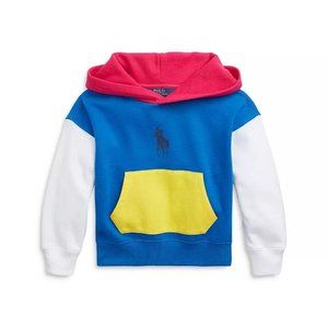 Polo Ralph Lauren Girls 6X  Color Block Fleece Pullover Hoodie Sweatershirt